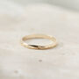 Star Engraved Rounded Ring Band In Solid Gold, thumbnail 2 of 10