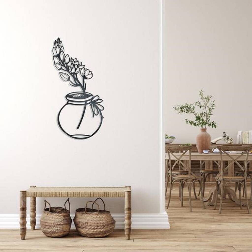 Flower In A Vase Metal Wall Art By Plants By Post