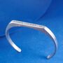 Silver Open Cuff Bangle, Engraved Bracelets For Men And Women, thumbnail 3 of 10