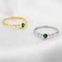 Vintage Inspired Emerald Green Dot Cz Ring, thumbnail 2 of 12