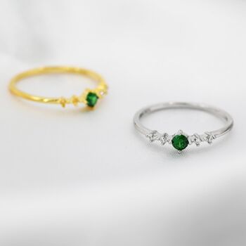 Vintage Inspired Emerald Green Dot Cz Ring, 2 of 12