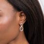 Large Sterling Silver Linked Hoop Earrings, thumbnail 3 of 6