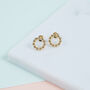 Abla Yellow Gold Plated Circle Stud Earrings, thumbnail 1 of 4