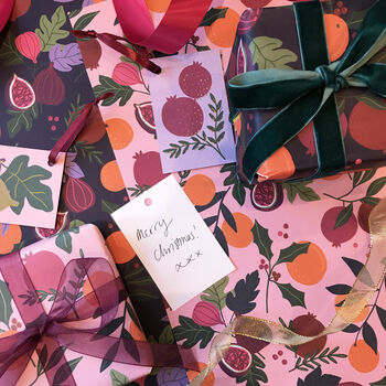 Botanical Festive Fruits Luxury Wrapping Paper, 7 of 10