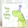 Personalised Green Dinosaur Birthday Card, thumbnail 1 of 3