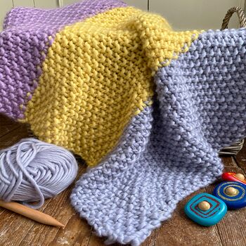 'Oh Baby' Blanket Easy Knitting Kit, 2 of 7