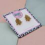 Christmas Tree Glitter Resin Studs Green, Gold, Silver And Green And Gold, thumbnail 7 of 12