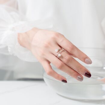 Sterling Silver Pearl Spiral Ring, 2 of 4