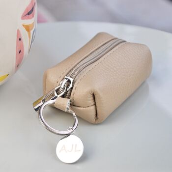 Personalised Leather Coin Purse Keyring, 5 of 6
