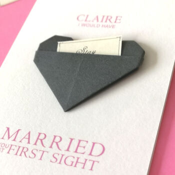 Married At First Sight Style Origami Heart Card, 3 of 6