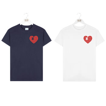 Heart Jigsaw Matching Tshirt Set For Mum And Child, 2 of 8