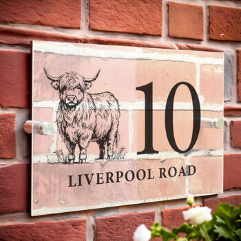Personalised Highland Cow Acrylic House Sign, 4 of 5