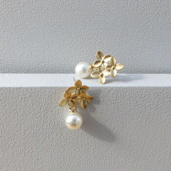 Cherry Blossom Pearl Drop Earrings, 7 of 7