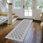 Border Grey Geometry Long Runner Rug, thumbnail 6 of 7