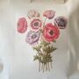 Anemone Flower Illustration Cotton Shopper Tote Bag, thumbnail 4 of 4