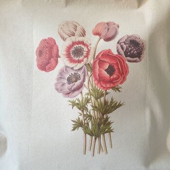 Anemone Flower Illustration Cotton Shopper Tote Bag, 4 of 4