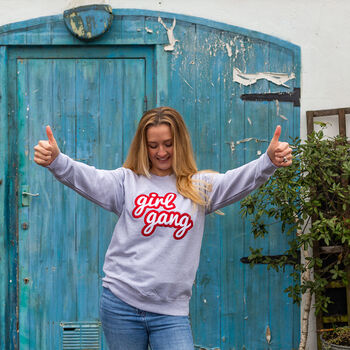 'Girl Gang' Embroidered Sweatshirt, 4 of 4