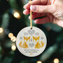 Personalised Nordic Foxes First Christmas Married Bauble For Couples, thumbnail 1 of 3