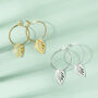 Leaf Drop Hoop Earrings, thumbnail 5 of 8