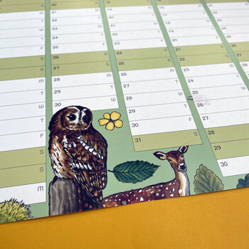 2025 Woodland Animals Wall Calendar And Year Planner, 7 of 8