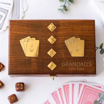Personalised Wooden Card And Dice Game Set, 3 of 8
