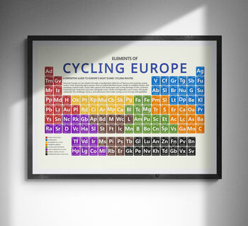 Cycling Europe Periodic Table Art Print, 6 of 11