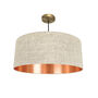 Natural Linen Lampshade With A Metallic Lining, thumbnail 1 of 4