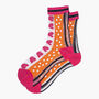 Sheer Pop Socks Ankle Highs Polka Dot Bows Pink Orange, thumbnail 3 of 3