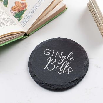 Funny Christmas Gin Slate Coaster, 4 of 5