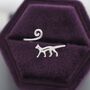 Adjustable Cat Ring In Sterling Silver, thumbnail 8 of 12