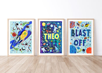 Kids Space Print Set Of Three, 3 of 12