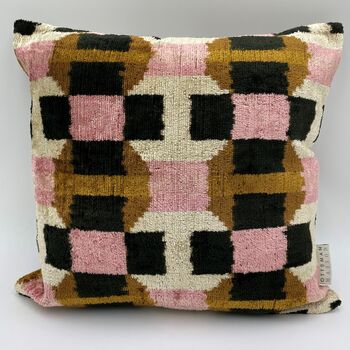 Square Ikat Velvet Cushion Patchwork, 10 of 10