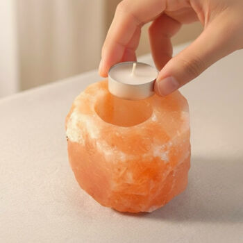 Himalayan Salt Crystal Tealight Holder Gift For Her, 4 of 11