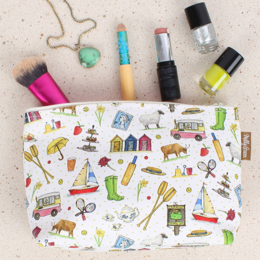 brilliantly british cosmetic bag by milly green