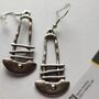 Retro Vintage Ethnic Ladder Hammered Drop Earrings, thumbnail 5 of 6