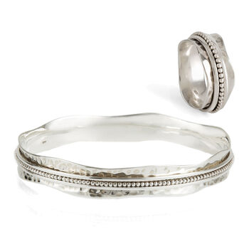 Aura Halo Silver Spinning Ring, 6 of 10