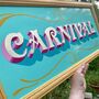 'Carnival' Gold Leaf Typography Wall Art Sign, thumbnail 1 of 8