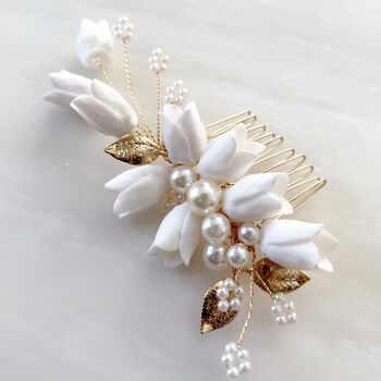 Dainty Floral Hair Comb, 3 of 6