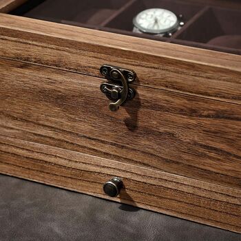 Eight Slots Solid Wooden Watch Case Box With Pillows, 6 of 7