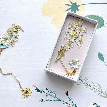 Engraved '30th Anniversary' Enamelled Flower Bookmark, 2 of 8