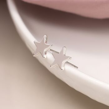 Silver Plated Chunky Star Stud Earrings, 2 of 7