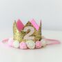 Second Birthday Rosebud Party Crown, thumbnail 1 of 8