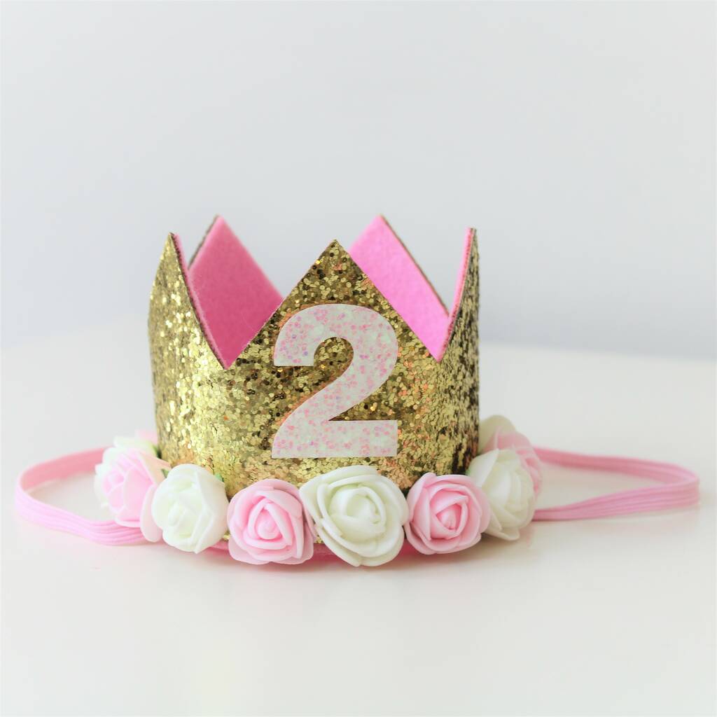 Second Birthday Rosebud Party Crown, 1 of 8