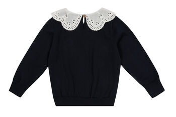 Lola Navy Collar Jumper, 2 of 2