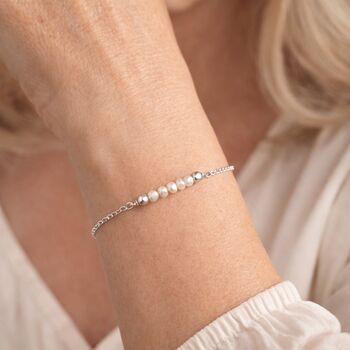50th Birthday Sterling Silver Freshwater Pearl Bracelet, 3 of 5