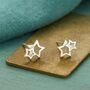 Sterling Silver Linked Stars Stud Earrings, thumbnail 1 of 9