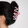 Pink Zigzag Wavy Claw Hair Clip, thumbnail 4 of 4