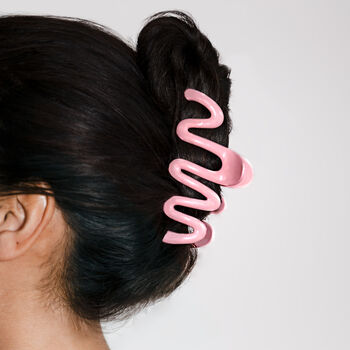 Pink Zigzag Wavy Claw Hair Clip, 4 of 4