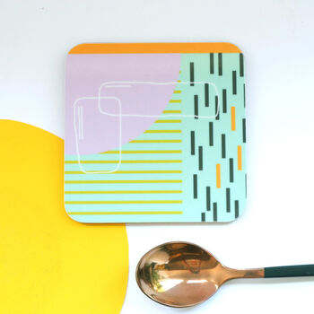 Set Of Coasters With Abstract Painting Designs, 3 of 11