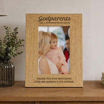 Personalised Godparents Wooden Photo Frame, 2 of 4
